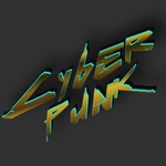 Testo cyberpunk 3D: iscrizioni volumetriche