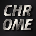 Testo metallico con effetto cromo