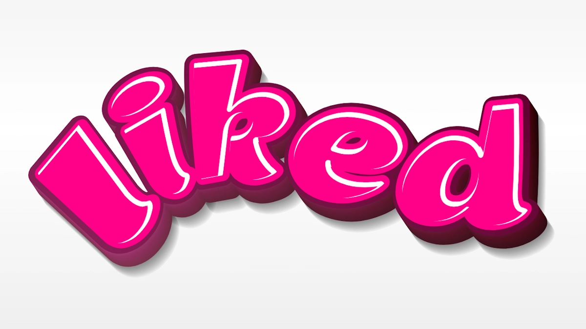 Testo 3D rosa adorabile in stile cartoon