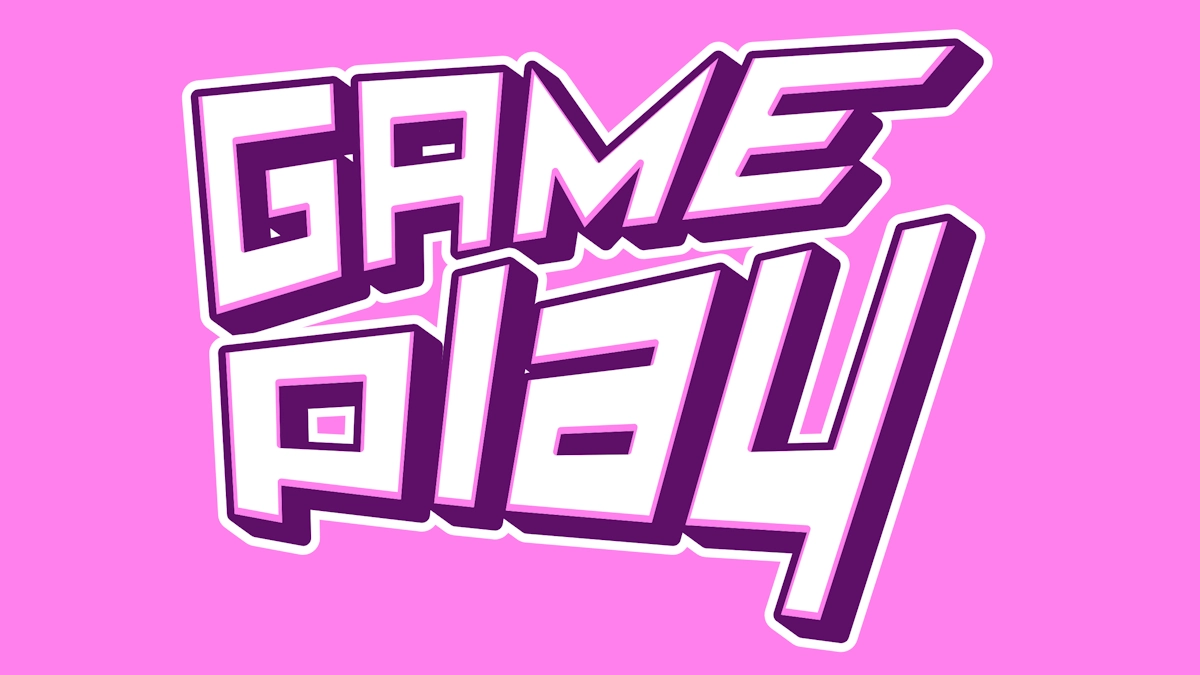Testo 3D gioco viola per gamer e streamer
