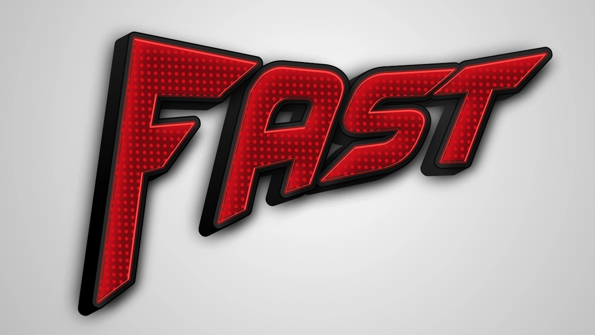 Testo 3D bello e aggressivo con texture raster per sport