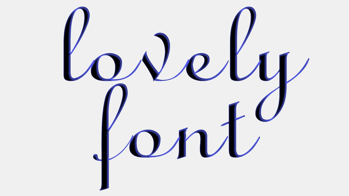 Fonte caligrifica elegante con ombra blu