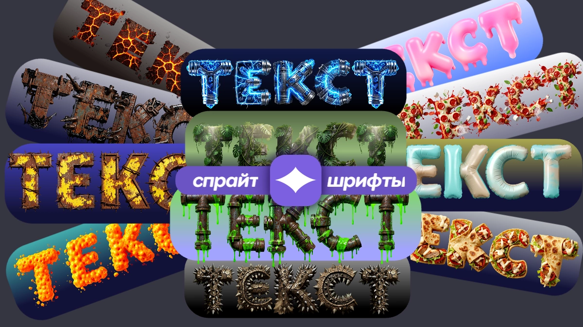 Editor font sprite belli con diversi stili e design