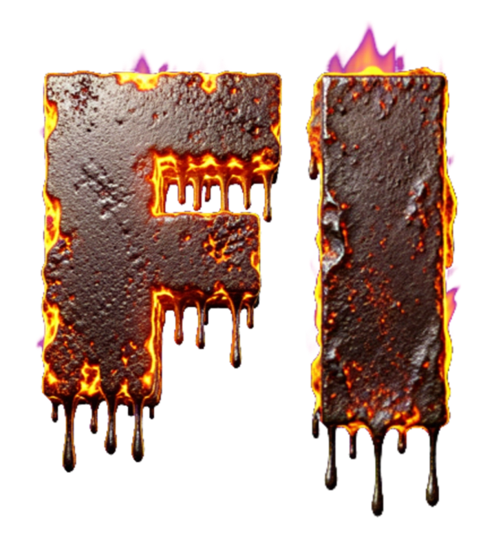 Caratteri fuoco e liquidi.