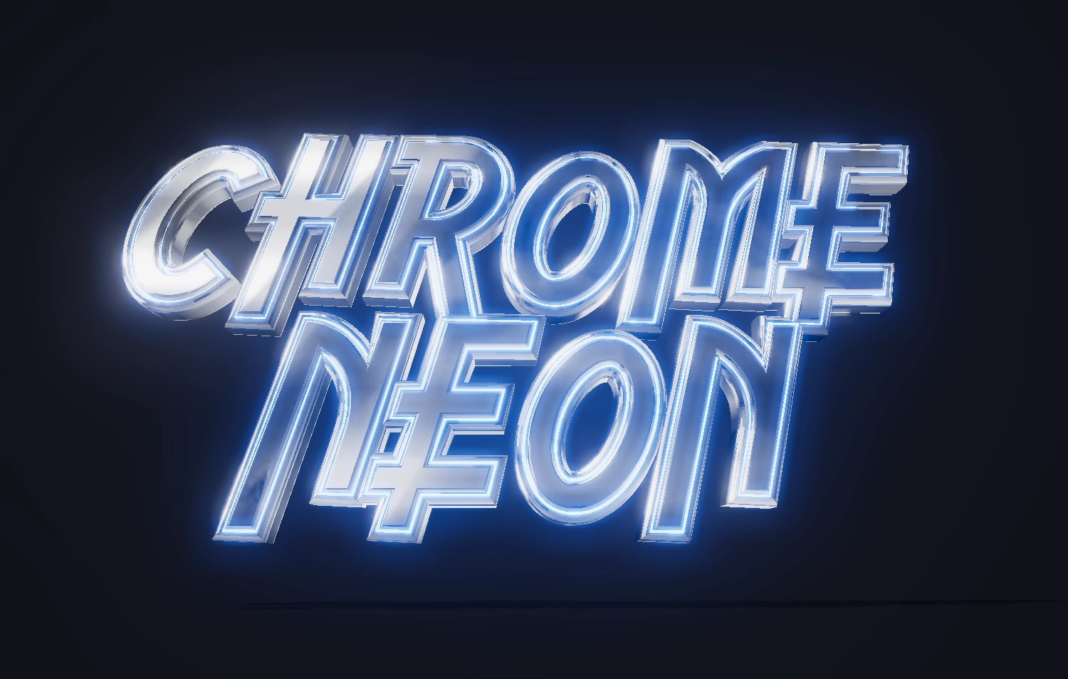 Scrivi bella etichetta con neon cromato