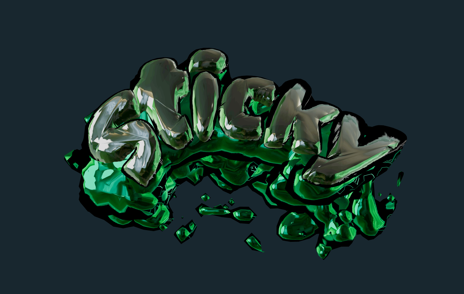 Scrivi testo con carattere di vetro verde
