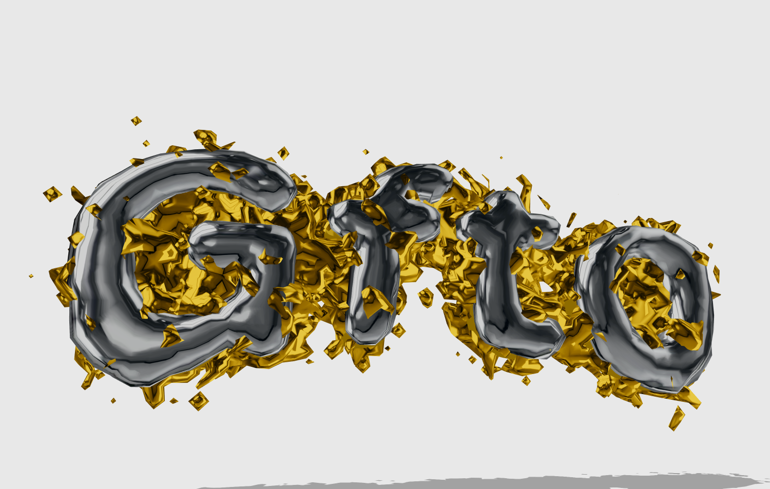 Etichetta con carattere liquido cromo e oro