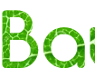 Crea il tuo testo personalizzato con il font Comfortaa e uno sfondo di foglia verde nel nostro costruttore online