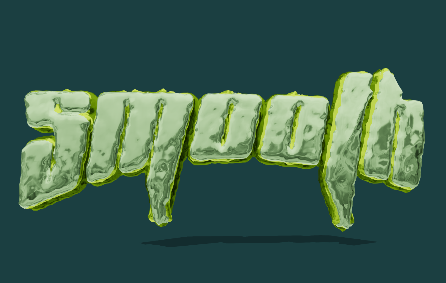 Testo 3D con effetto vetro. Font neon lucido.