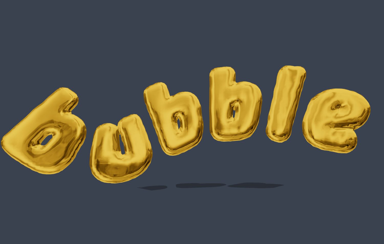 Testo 3D dorato in stile bolle. Font 3D bubble.