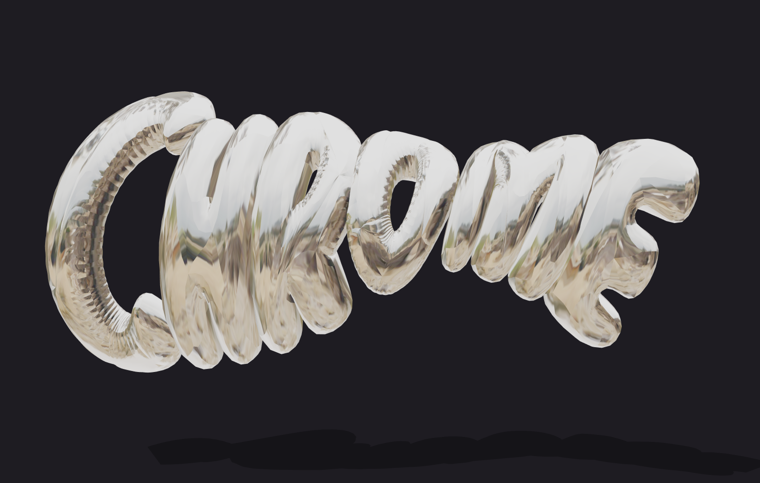 Testo 3D cromato. Fare un logo online.